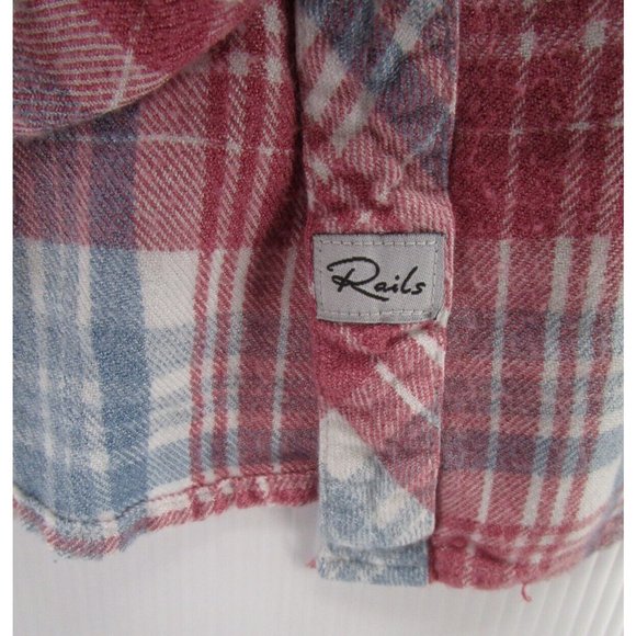 Rails Shirt Small White Button Up Plaid Collared Knit Preppy Western - Picture 4 of 13